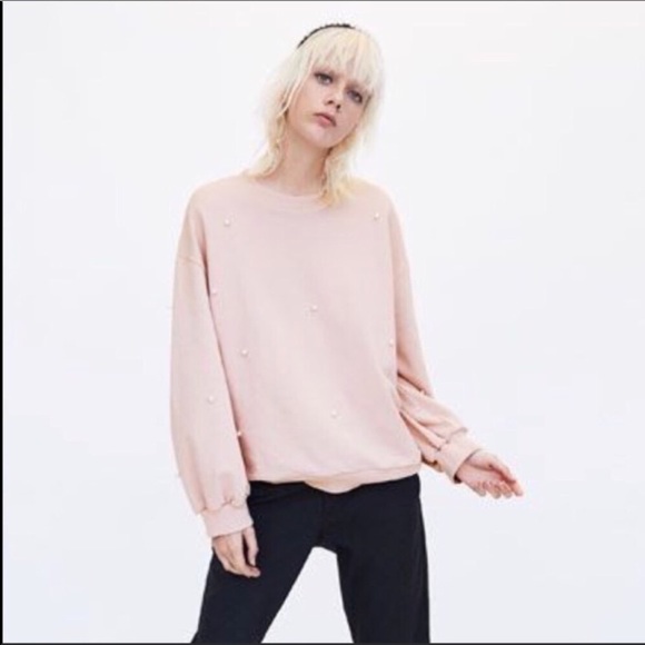 zara pink sweatshirt